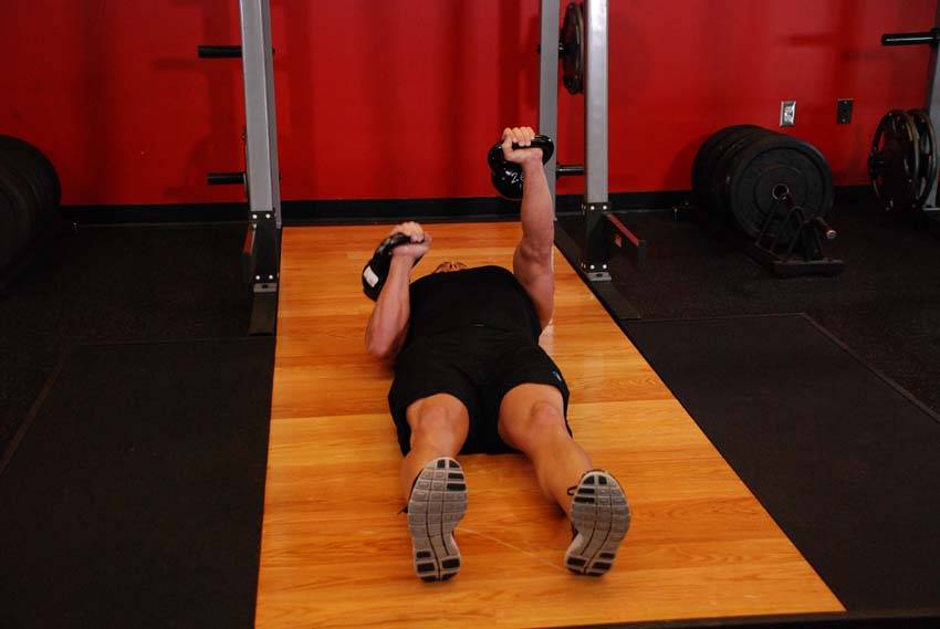 Alternating Floor Press - ending position