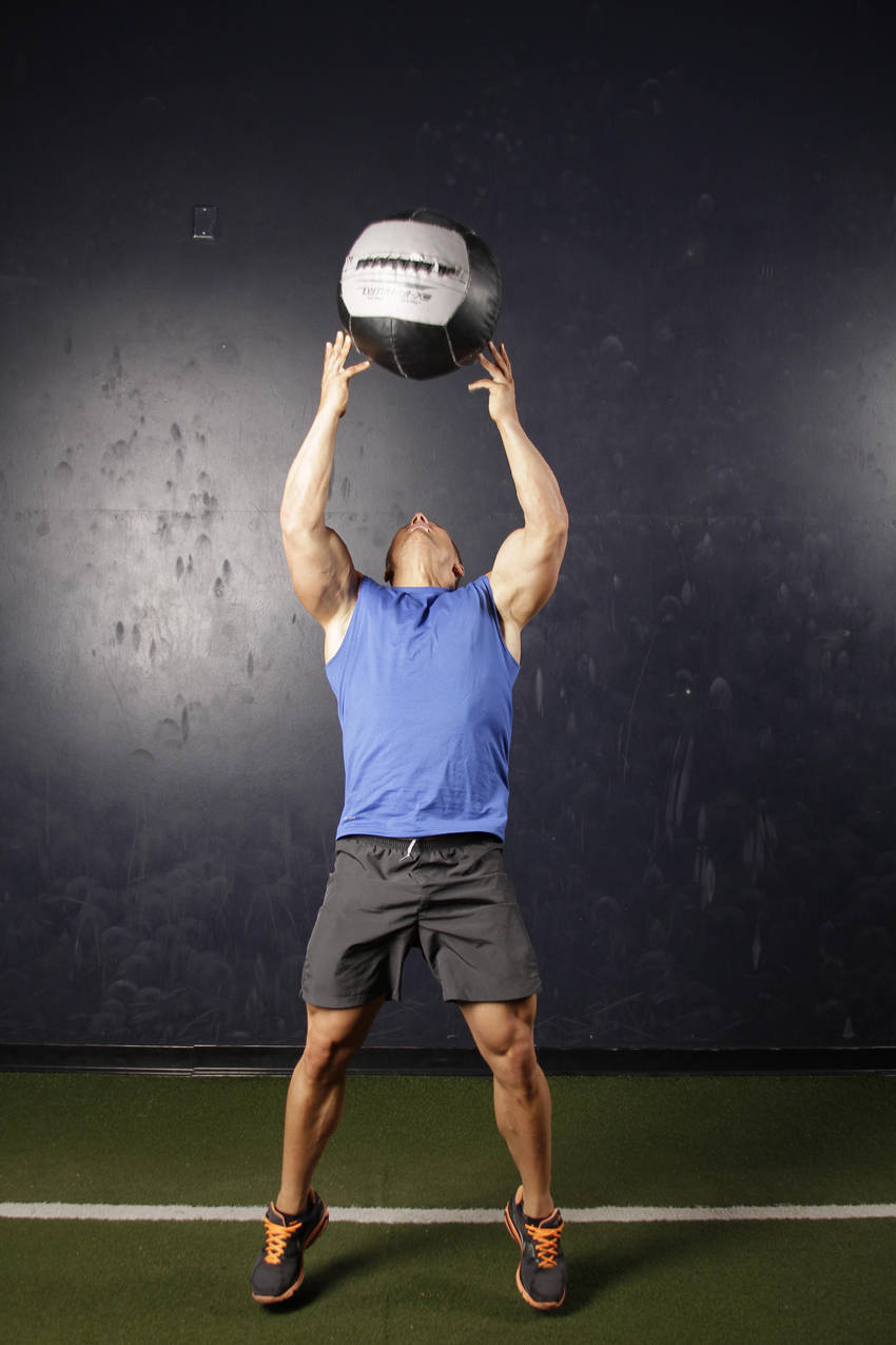 Backward Medicine Ball Throw - ending position