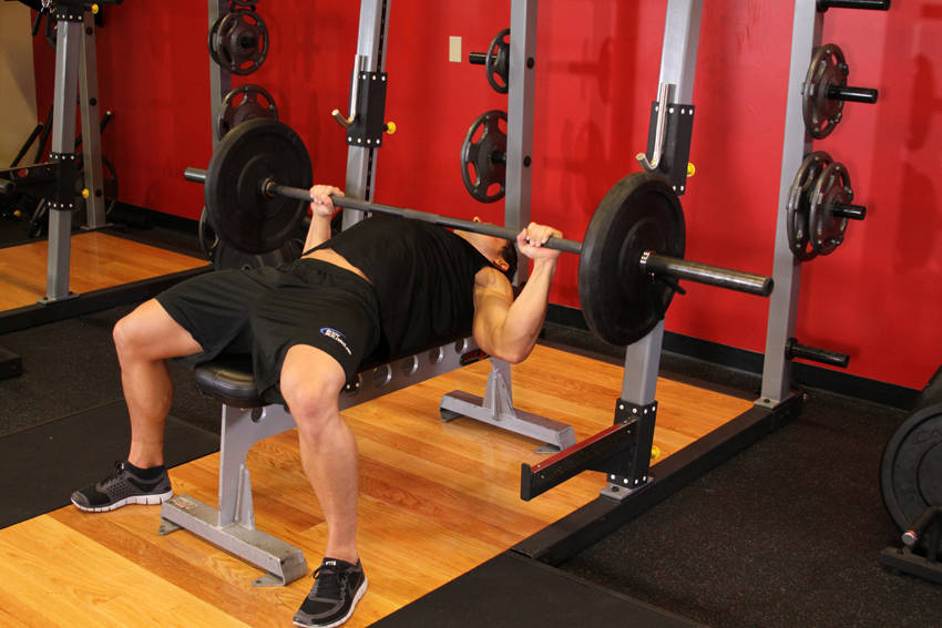 Barbell Bench Press - Medium Grip - ending position