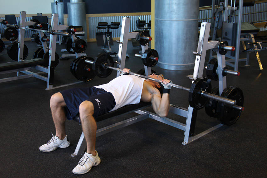 Barbell Guillotine Bench Press - ending position