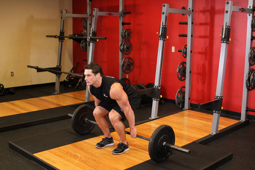Barbell Hack Squat - starting position