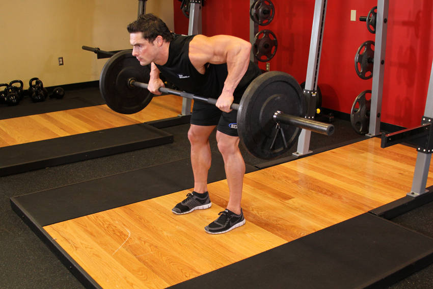 Barbell Rear Delt Row - ending position