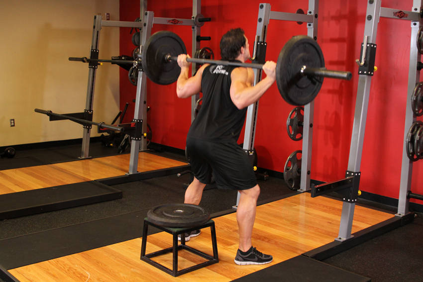 Barbell Squat To A Bench - starting position