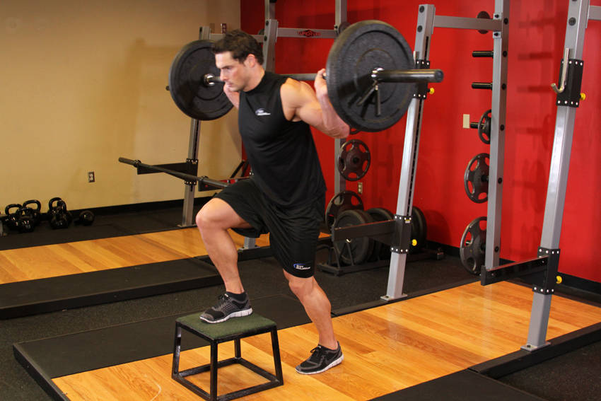 Barbell Step Ups - starting position