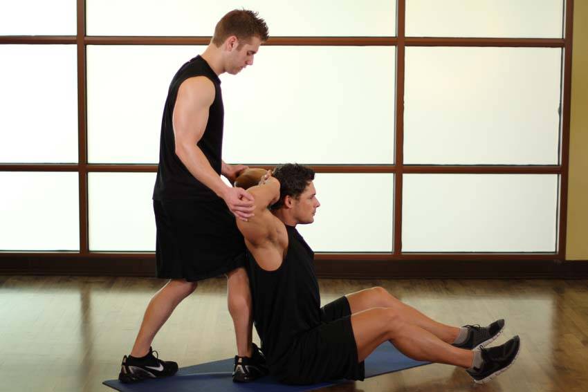 Behind Head Chest Stretch - ending position