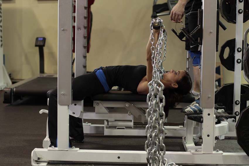 Bench Press with Chains - ending position