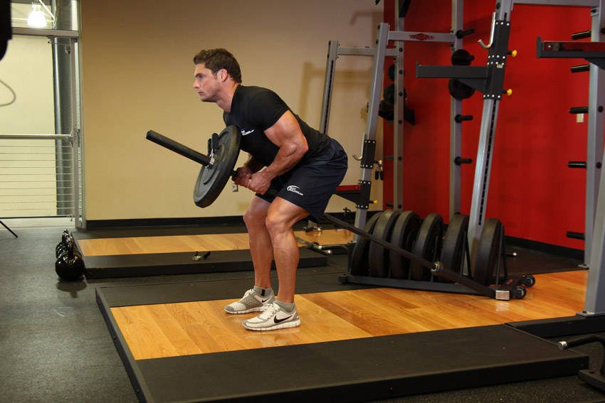 Bent Over Two-Arm Long Bar Row - ending position