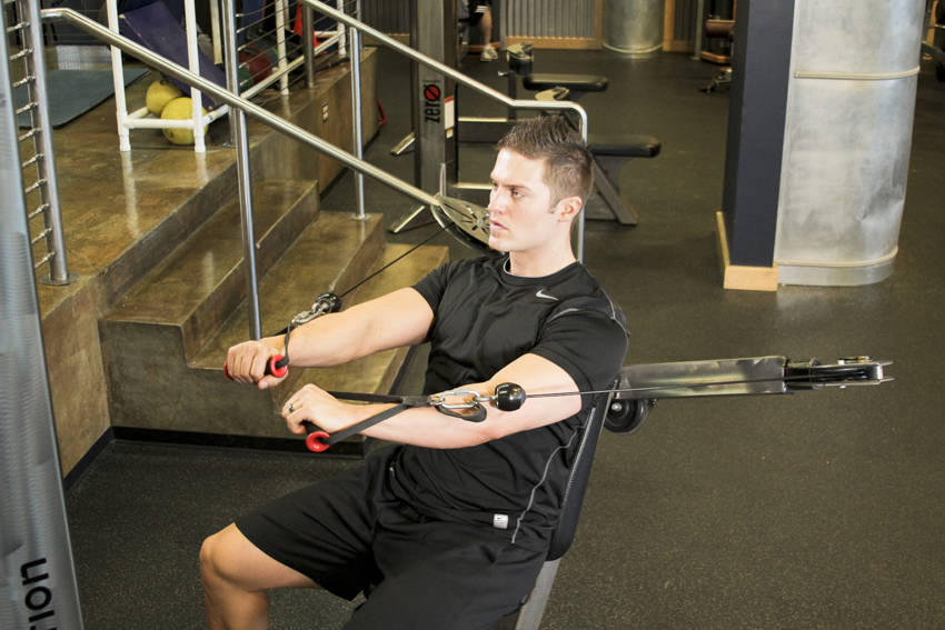 Cable Chest Press - ending position