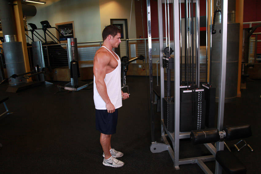 Cable One Arm Tricep Extension - starting position