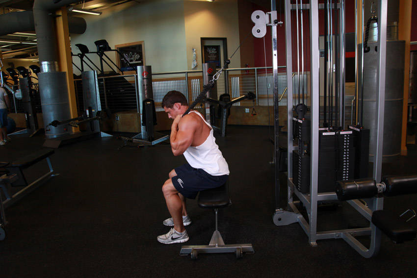 Cable Seated Crunch - starting position