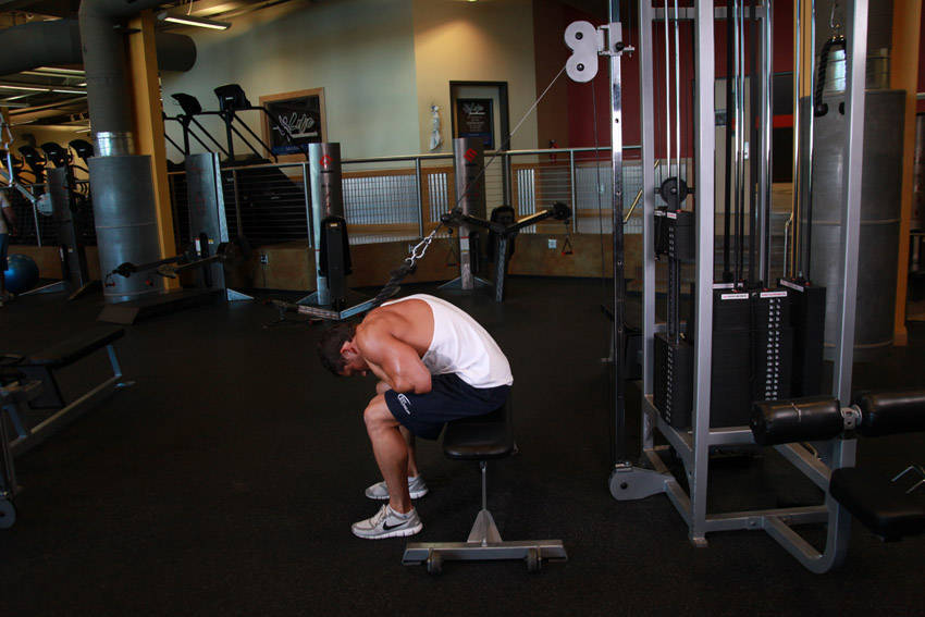 Cable Seated Crunch - ending position