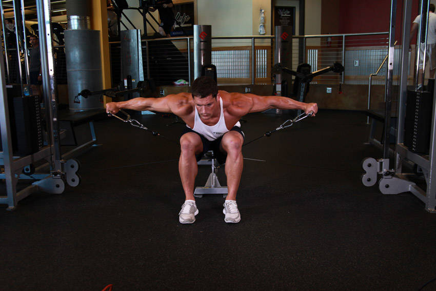 Cable Seated Lateral Raise - ending position