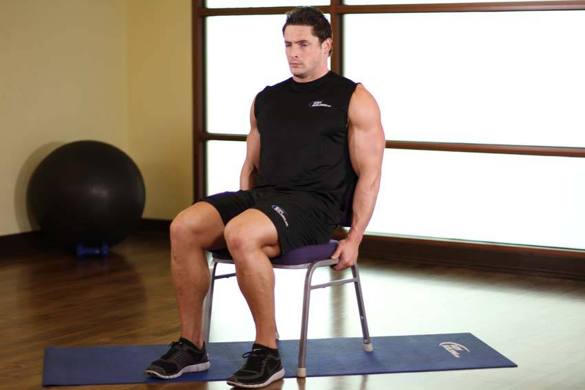 Chair Leg Extended Stretch - starting position