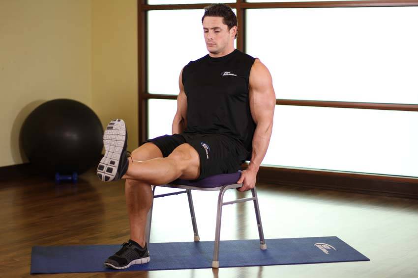 Chair Leg Extended Stretch - ending position