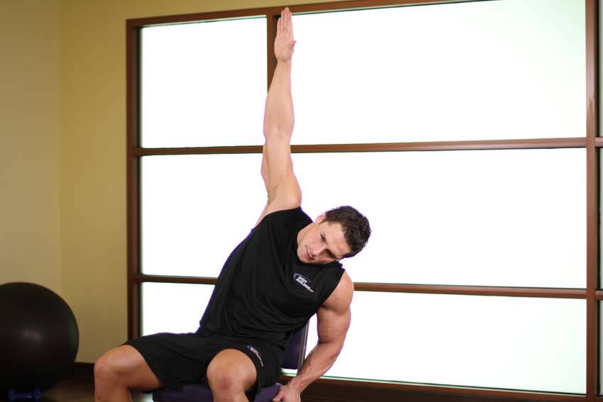 Chair Lower Back Stretch - starting position