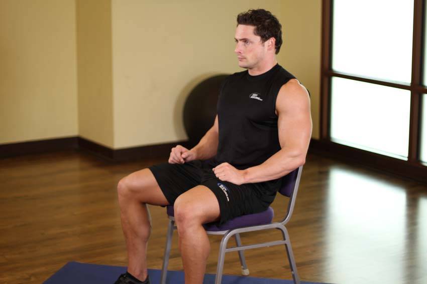 Chair Upper Body Stretch - starting position