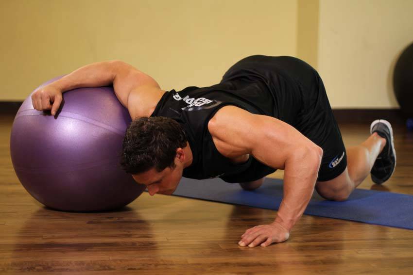 Chest Stretch on Stability Ball - starting position
