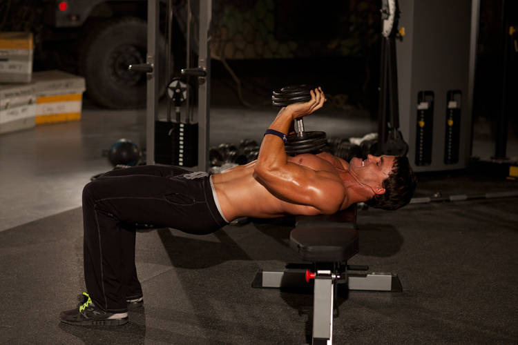 Close-Grip Dumbbell Press - ending position