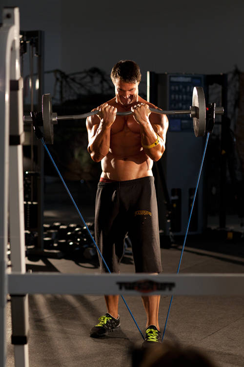 Close-Grip EZ-Bar Curl with Band - ending position