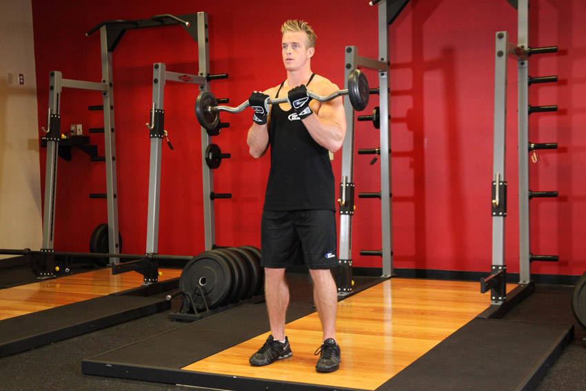 Close-Grip EZ Bar Curl - ending position