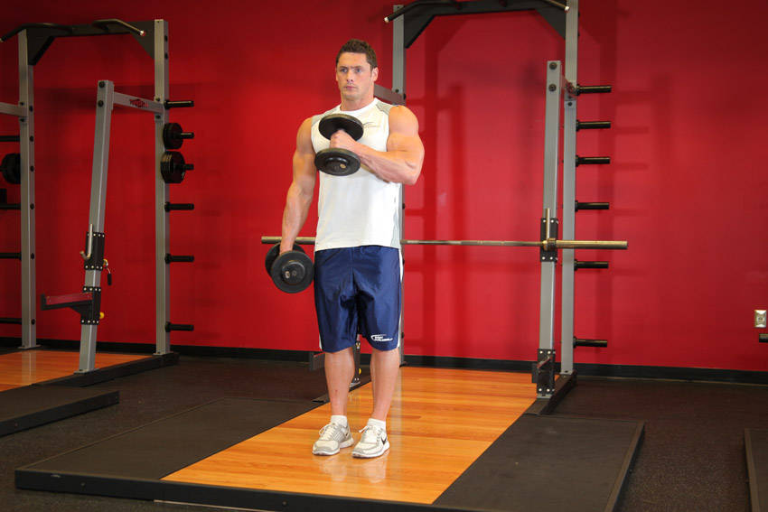 Cross Body Hammer Curl - ending position
