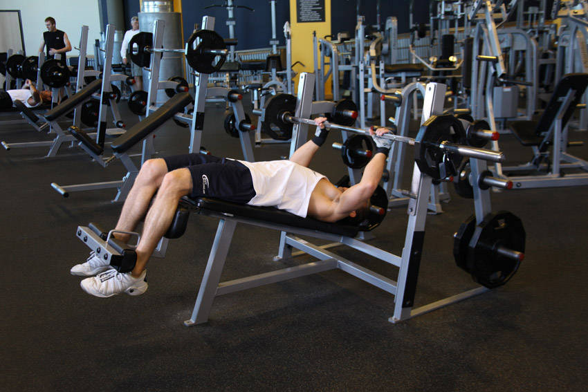 Decline Barbell Bench Press - starting position