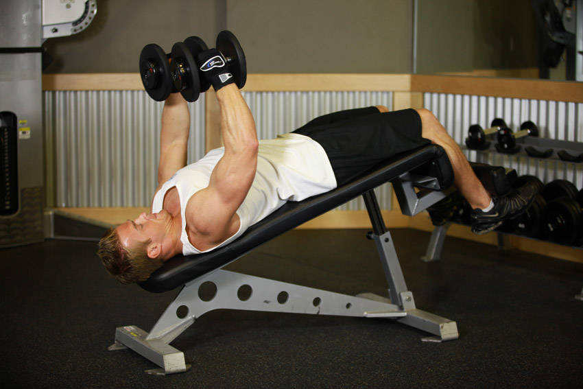 Decline Dumbbell Flyes - starting position