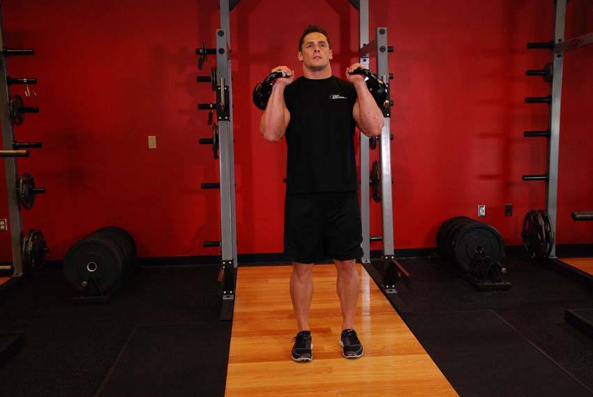 Double Kettlebell Jerk - starting position