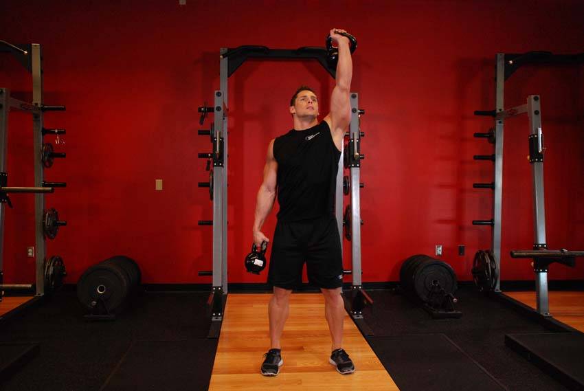 Double Kettlebell Windmill - starting position