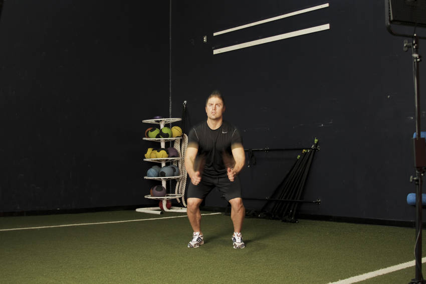 Double Leg Butt Kick - starting position