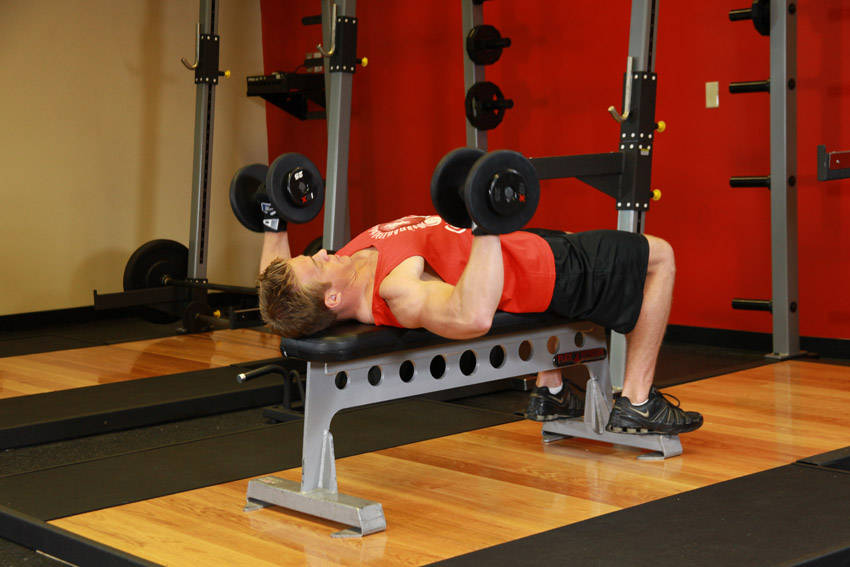 Dumbbell Bench Press - starting position