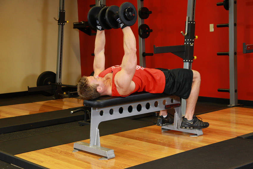 Dumbbell Bench Press - ending position