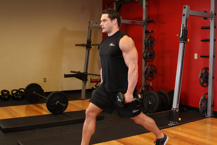 Dumbbell Lunges - starting position