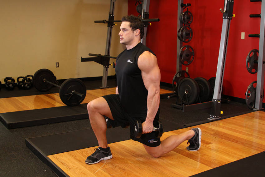 Dumbbell Lunges - ending position