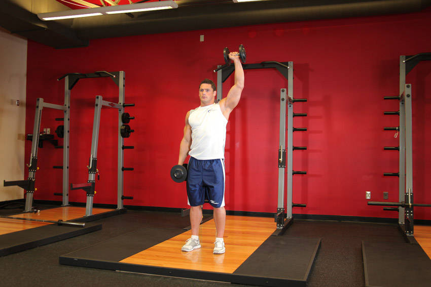 Dumbbell One-Arm Shoulder Press - ending position