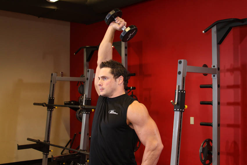 Dumbbell One-Arm Triceps Extension - ending position