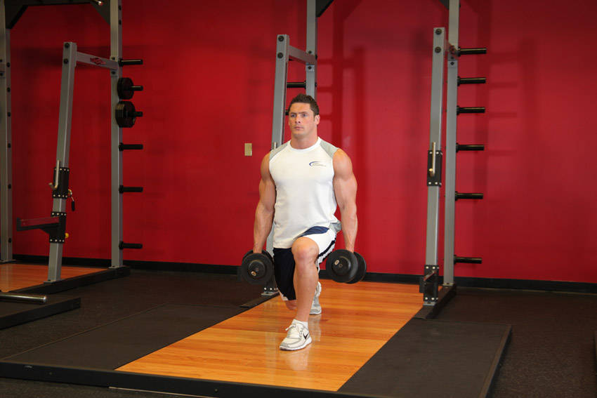 Dumbbell Rear Lunge - ending position