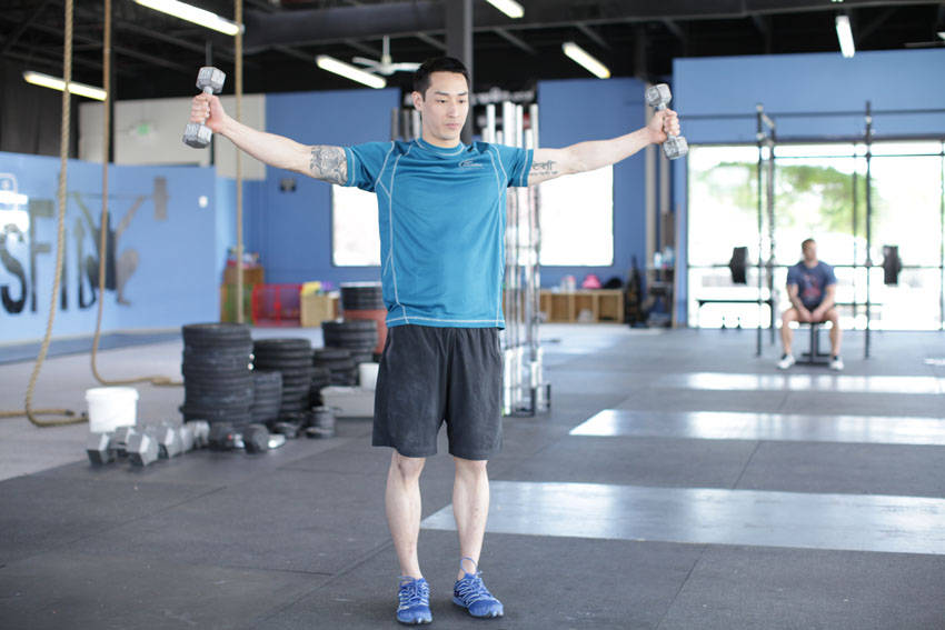 Dumbbell Scaption - ending position