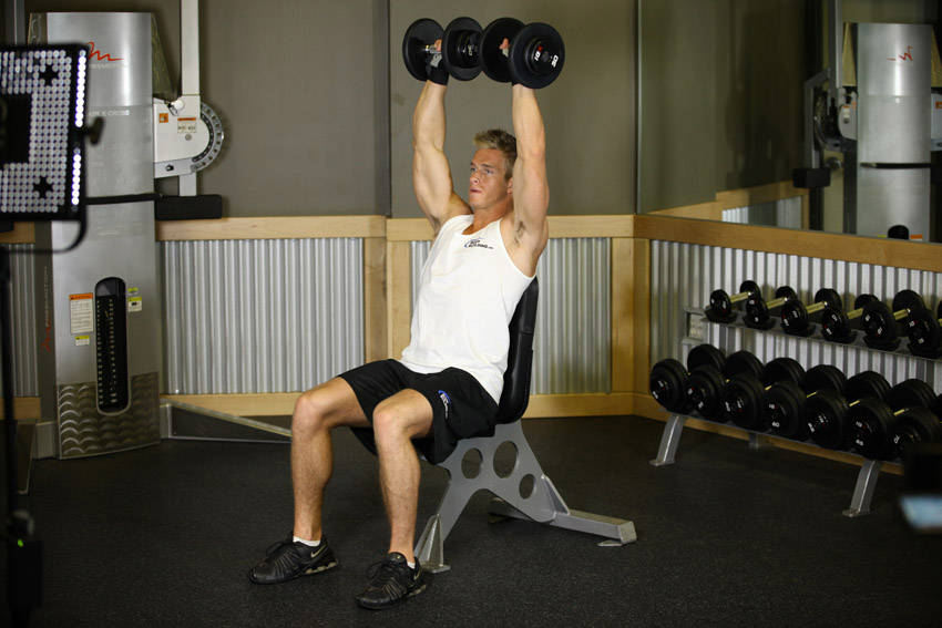 Dumbbell Shoulder Press - ending position