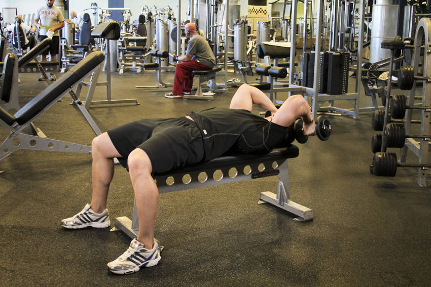 Dumbbell Tricep Extension -Pronated Grip - starting position