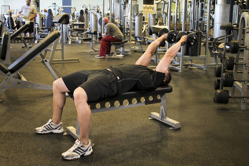 Dumbbell Tricep Extension -Pronated Grip - ending position