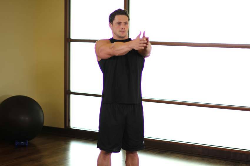 Dynamic Chest Stretch - starting position