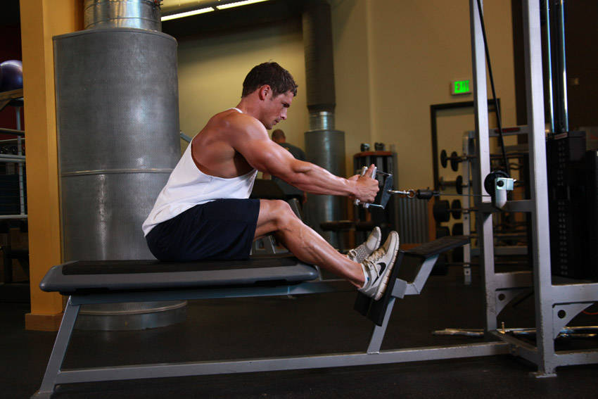 Elevated Cable Rows - starting position