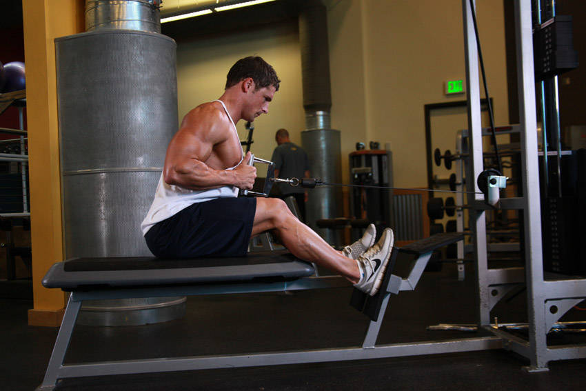 Elevated Cable Rows - ending position