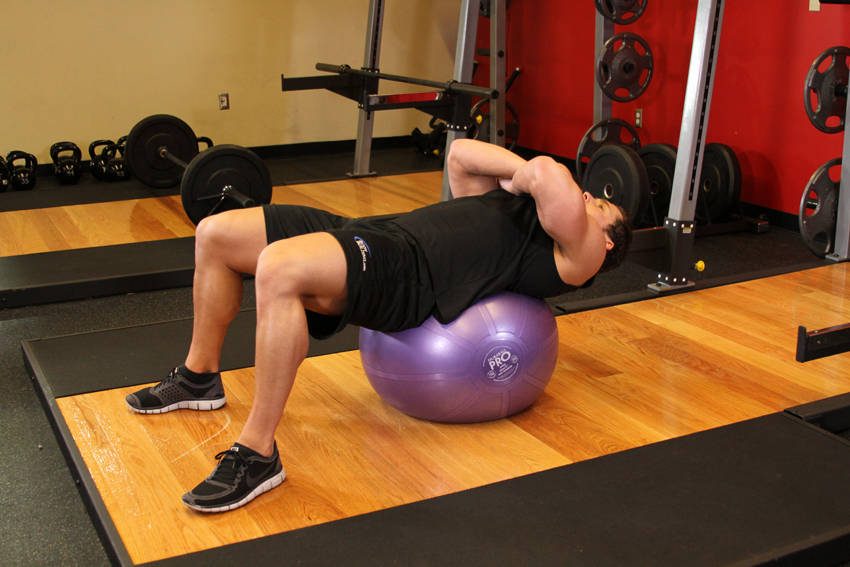 Exercise Ball Crunch - starting position