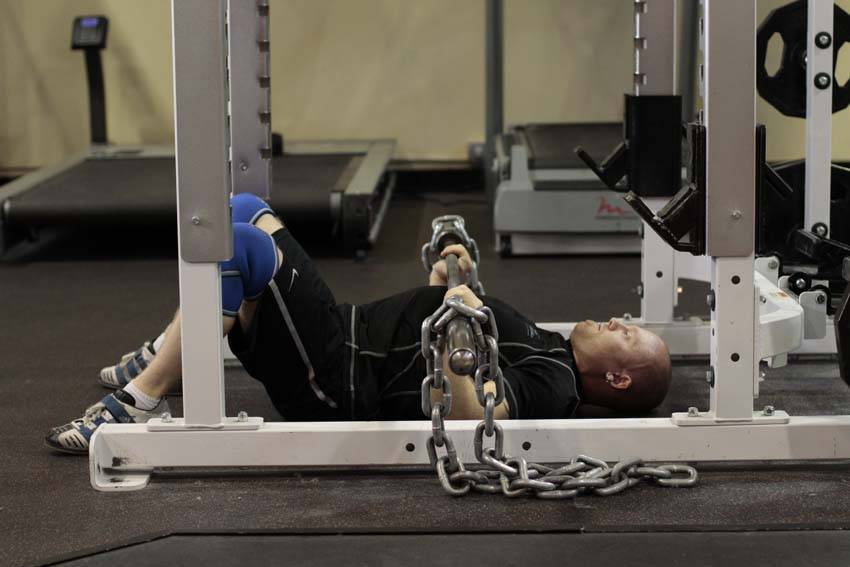 Floor Press with Chains - ending position