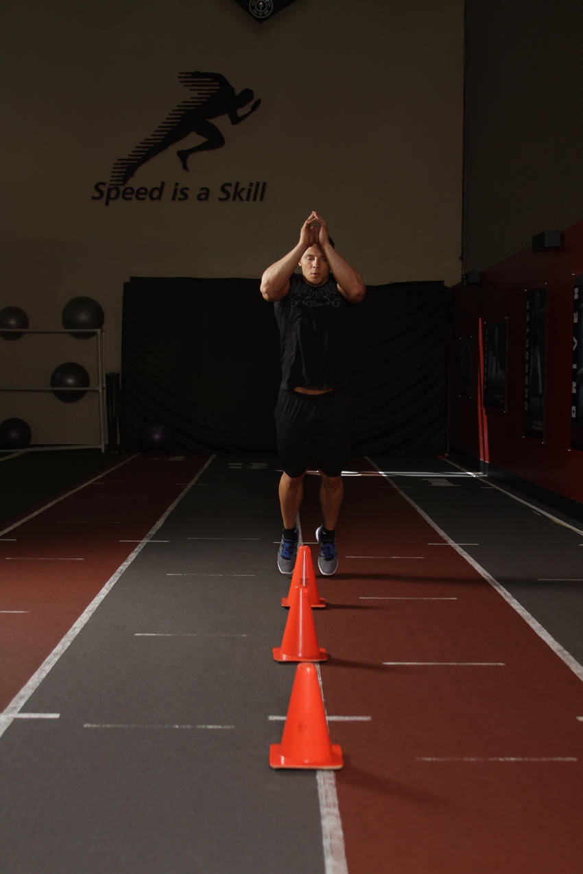Front Cone Hops (or hurdle hops) - starting position
