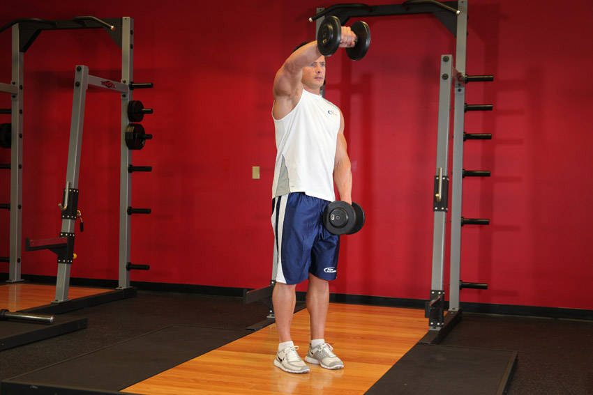 Front Dumbbell Raise - ending position