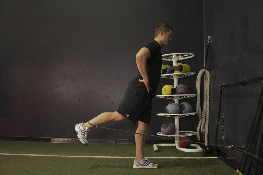 Hip Extension with Bands - ending position