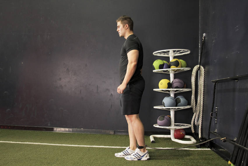 Hip Flexion with Band - starting position